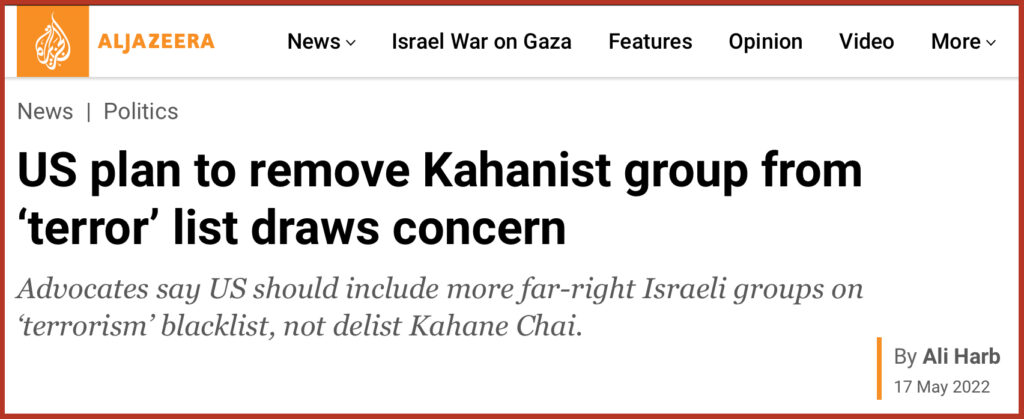 US plan to remove Kahanist group from ‘terror’ list draws concern