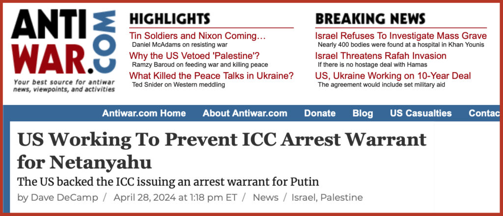 US Working To Prevent ICC Arrest Warrant for Netanyahu