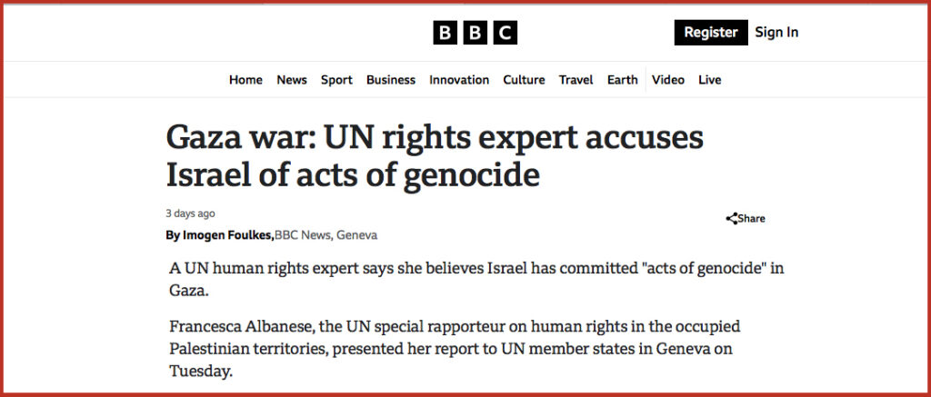Gaza war: UN rights expert accuses Israel of acts of genocide