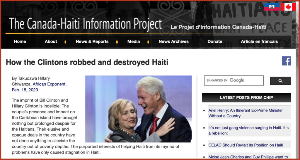 How the Clintons robbed and destroyed Haiti