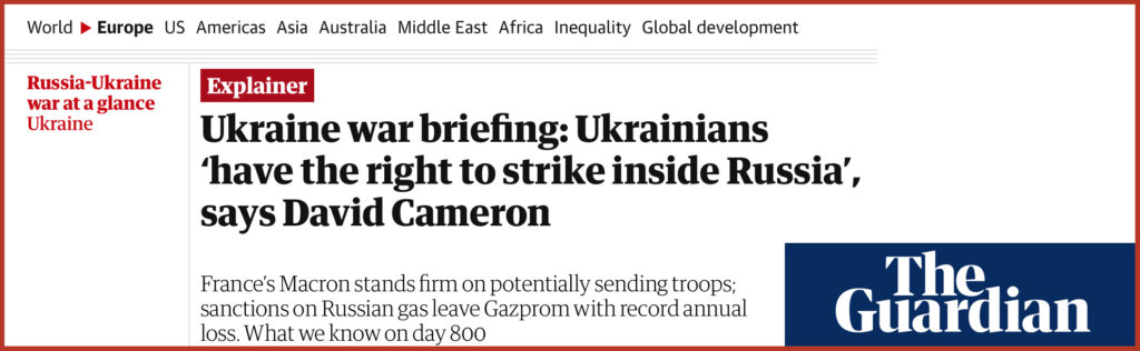 Ukraine war briefing: Ukrainians ‘have the right to strike inside Russia’, says David Cameron