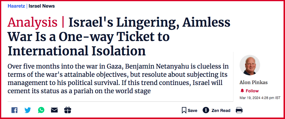  Israel's Lingering, Aimless War Is a One-way Ticket to International Isolation