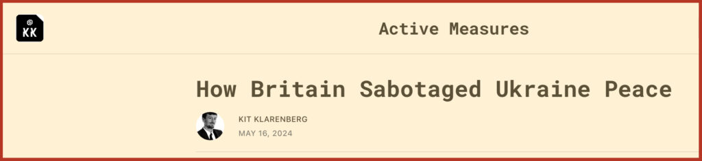 How Britain Sabotaged Ukraine Peace
