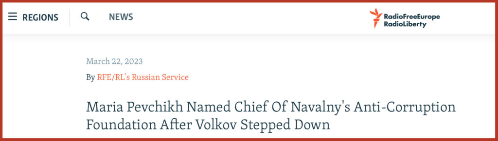 Maria Pevchikh Named Chief Of Navalny's Anti-Corruption Foundation After Volkov Stepped Down
