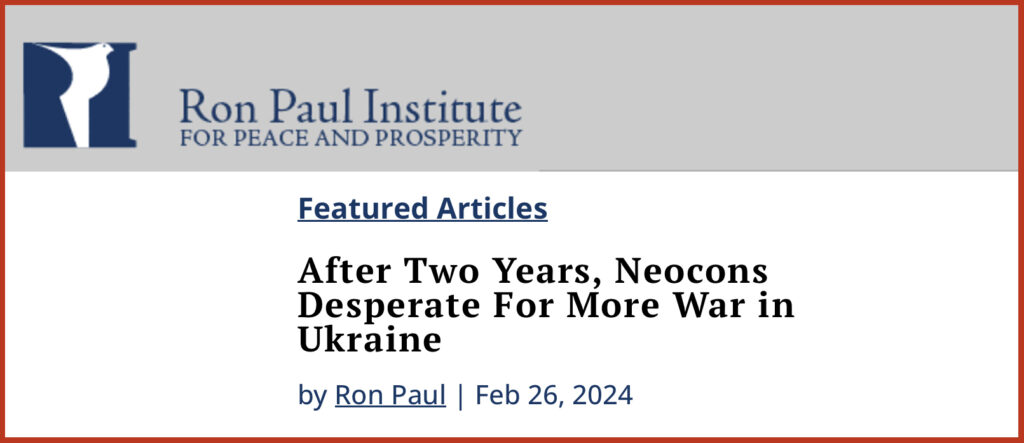 After Two Years, Neocons Desperate For More War in Ukraine