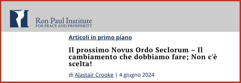 Il prossimo Novus Ordo Seclorum – Il cambiamento che dobbiamo fare; Non c'è scelta!