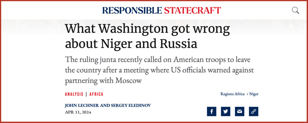 What Washington got wrong about Niger and Russia What Washington got wrong about Niger and Russia