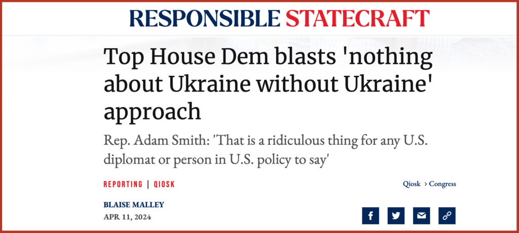 Top House Dem blasts 'nothing about Ukraine without Ukraine' 
