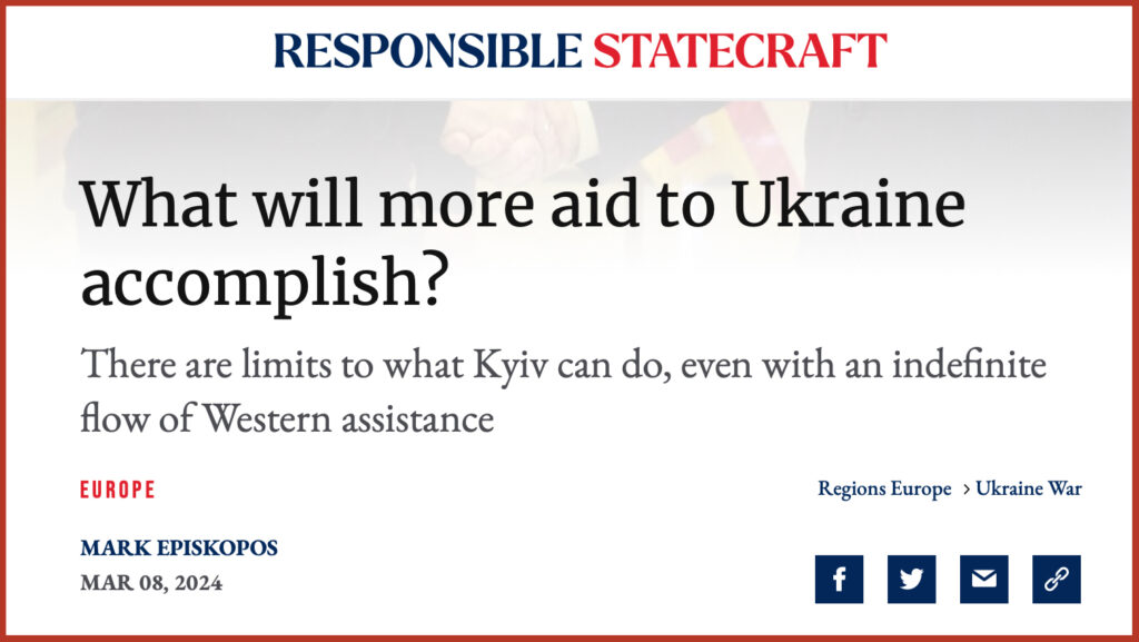 What will more aid to Ukraine accomplish?