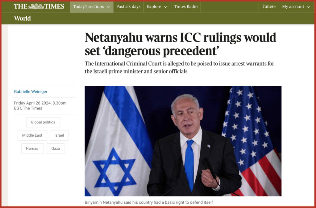 Netanyahu warns ICC rulings would set ‘dangerous precedent’