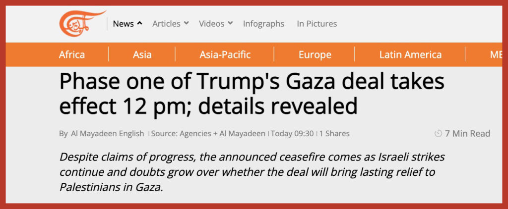 Phase one of Trump's Gaza deal takes effect 12 pm; details revealed