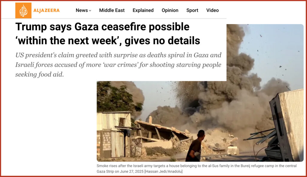 Trump says Gaza ceasefire possible ‘within the next week’, gives no details