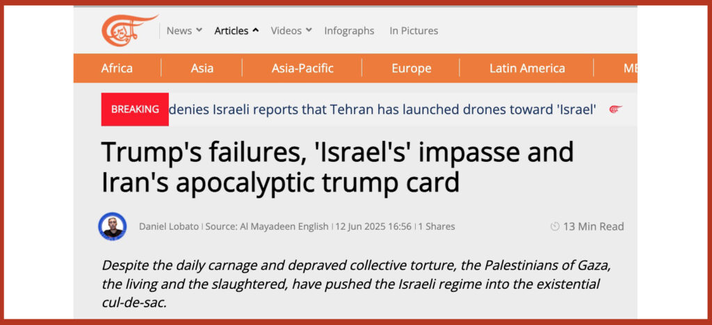 Trump's failures, 'Israel's' impasse and Iran's apocalyptic trump card