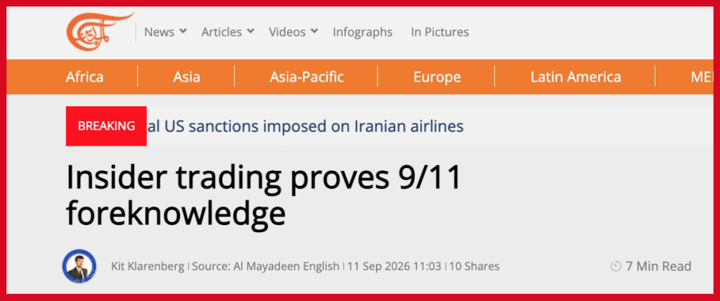 Insider trading proves 9/11 foreknowledge