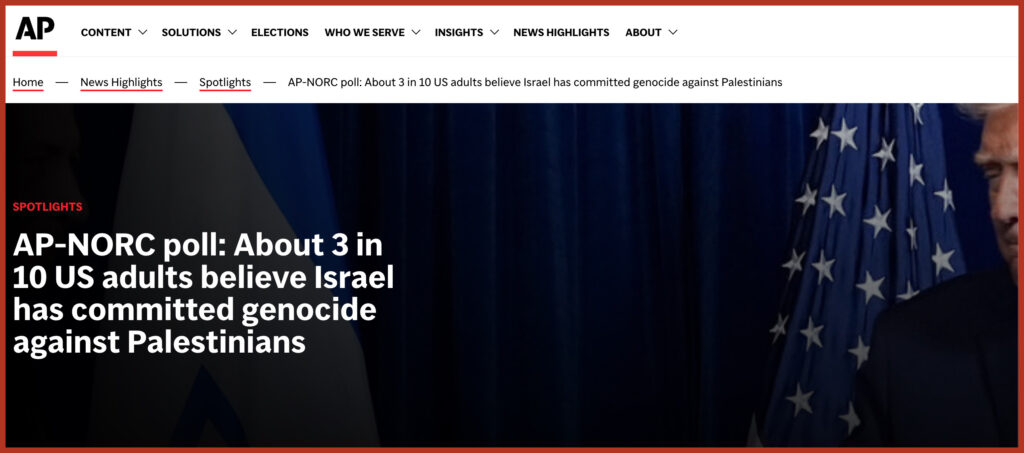 AP-NORC poll: About 3 in 10 US adults believe Israel has committed genocide against Palestinians
