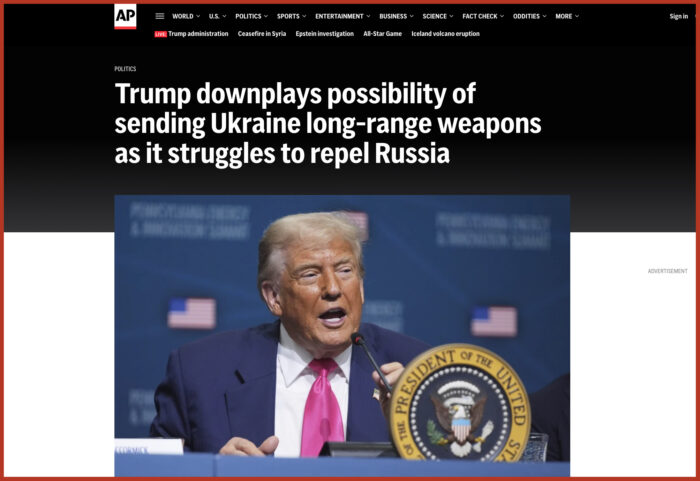 Trump: non daremo i missili a lungo raggio all'Ucraina