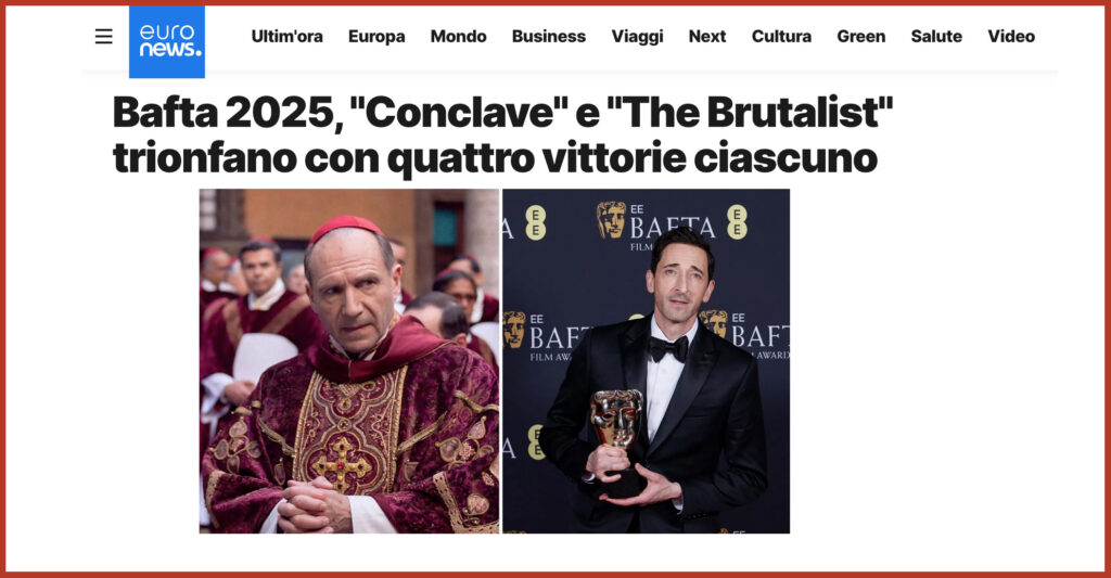 Bafta 2025, "Conclave" e "The Brutalist" trionfano con quattro vittorie ciascuno