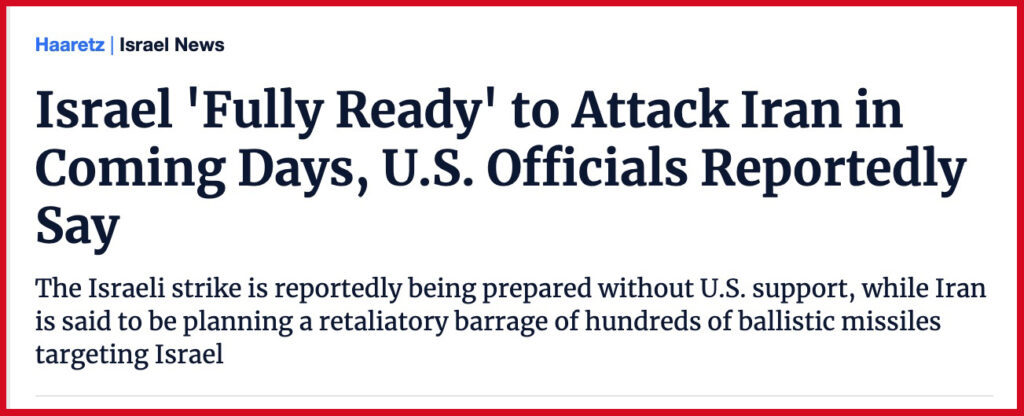 Israel 'Fully Ready' to Attack Iran in Coming Days, U.S. Officials Reportedly Say