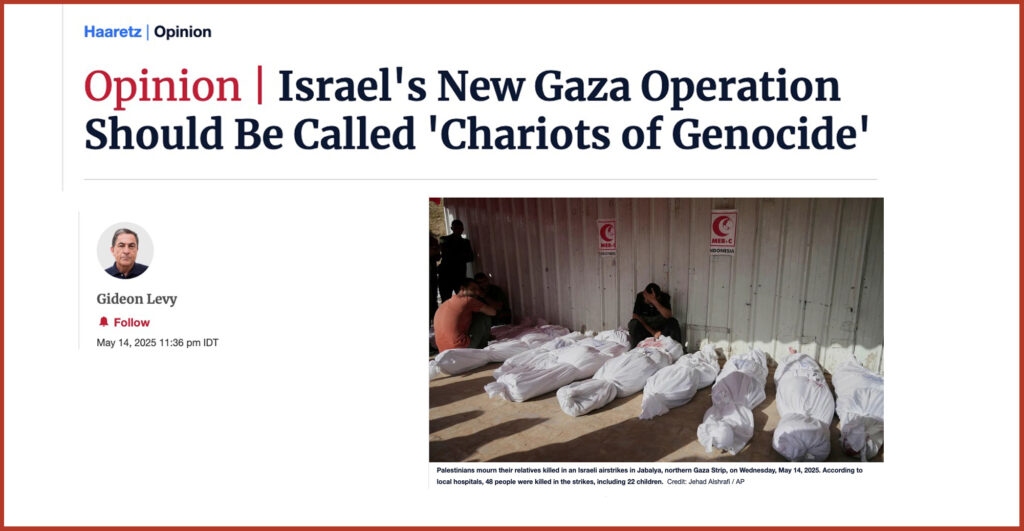 Israel's New Gaza Operation Should Be Called 'Chariots of Genocide'