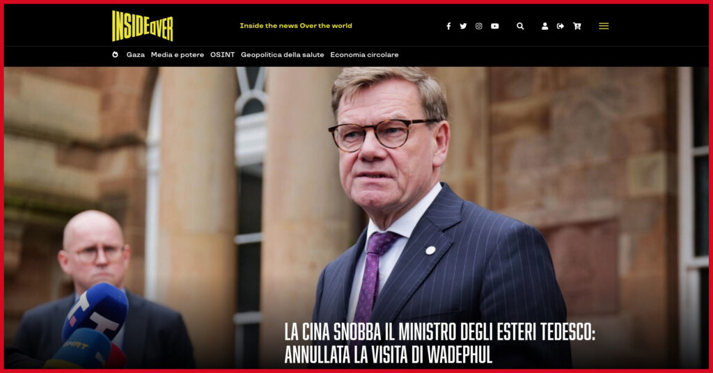 La Cina snobba il ministro degli Esteri tedesco: annullata la visita di Wadephul