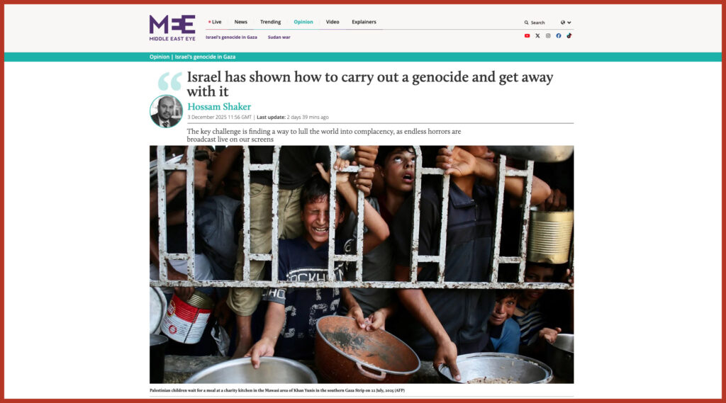 Israel has shown how to carry out a genocide and get away with it