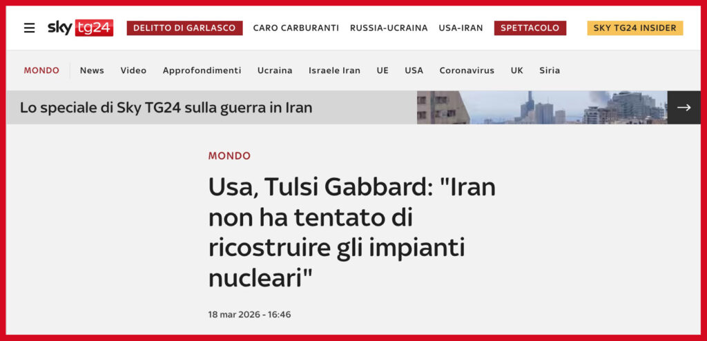 Usa, Tulsi Gabbard: "Iran non ha tentato di ricostruire gli impianti nucleari"