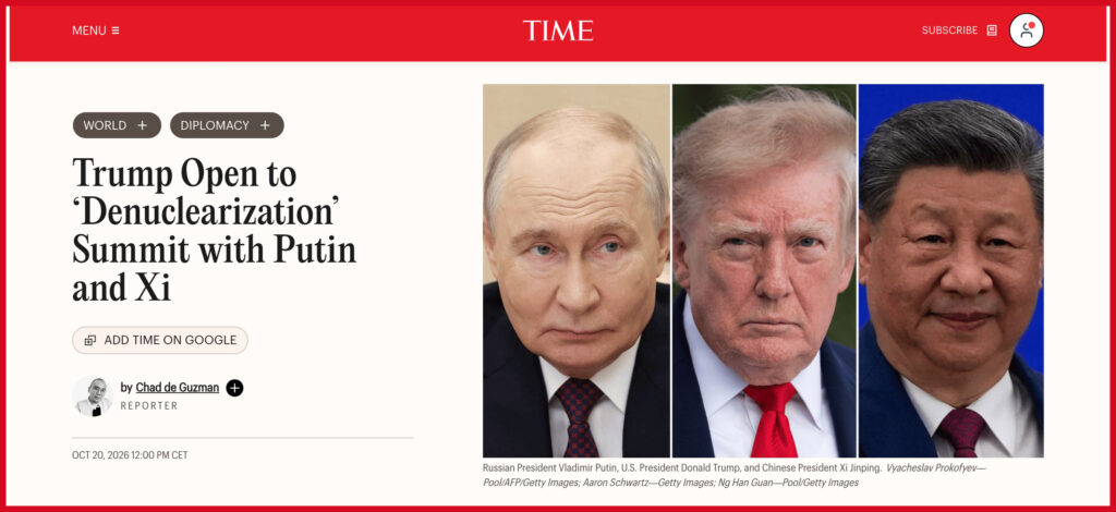 Trump Open to ‘Denuclearization’ Summit with Putin and Xi