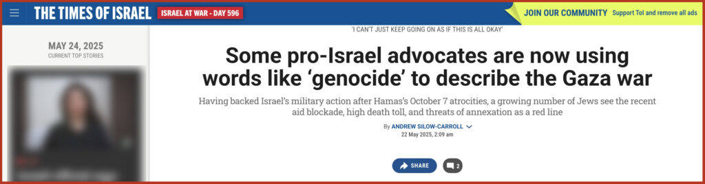 me pro-Israel advocates are now using words like ‘genocide’ to describe the Gaza war