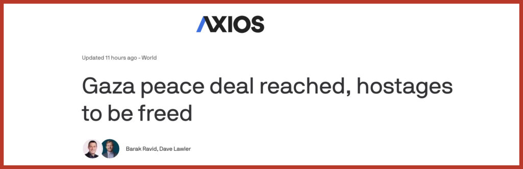 Gaza peace deal reached, hostages to be freed