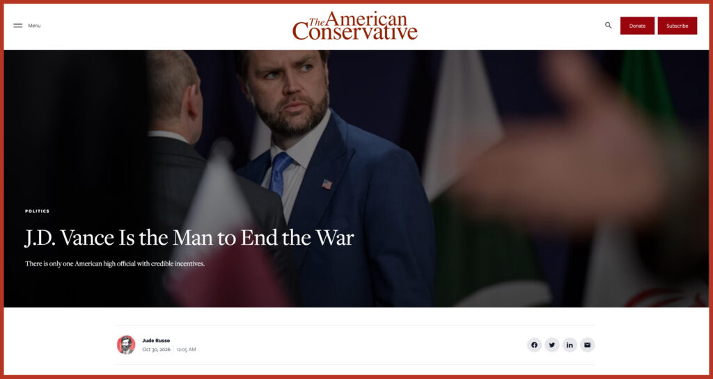 J.D. Vance Is the Man to End the War