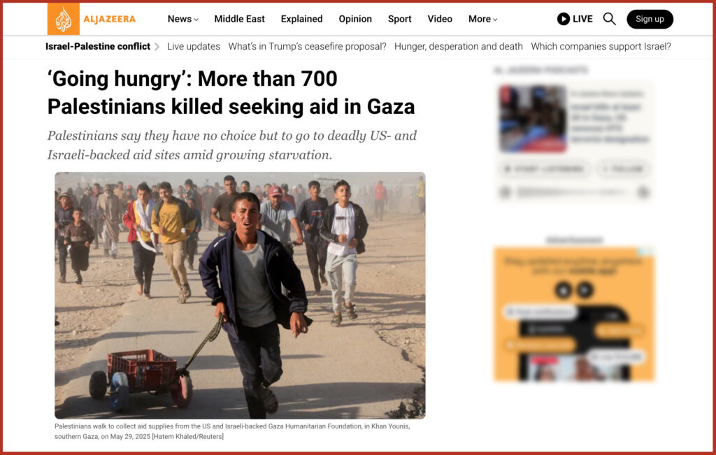‘Going hungry’: More than 700 Palestinians killed seeking aid in Gaza