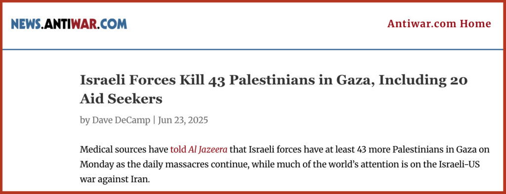 Israeli Forces Kill 43 Palestinians in Gaza, Including 20 Aid Seekers