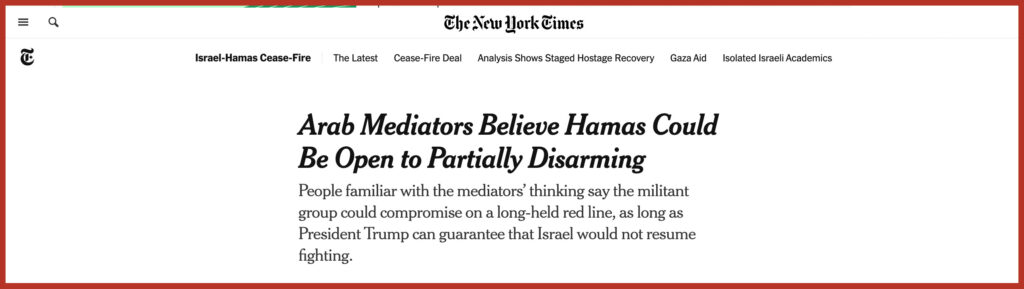 Arab Mediators Believe Hamas Could Be Open to Partially Disarming