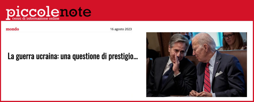 La guerra ucraina: una questione di prestigio...
