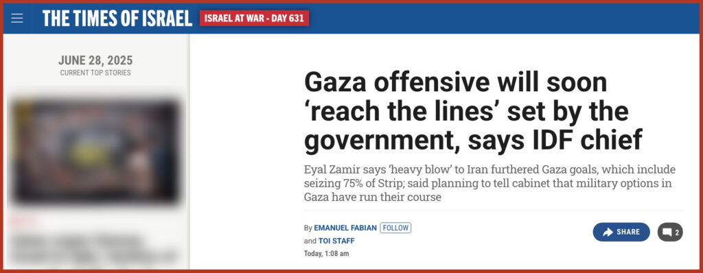 Gaza offensive will soon ‘reach the lines’ set by the government, says IDF chief