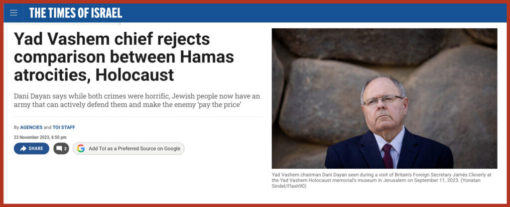 Yad Vashem chief rejects comparison between Hamas atrocities, Holocaust