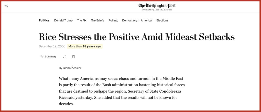 Rice Stresses the Positive Amid Mideast Setbacks