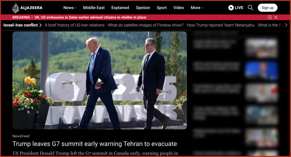 Trump leaves G7 summit early warning Tehran to evacuate