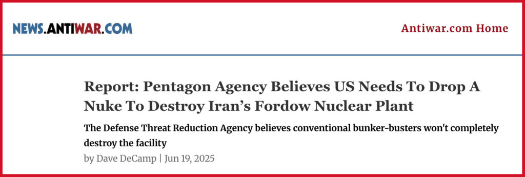 Report: Pentagon Agency Believes US Needs To Drop A Nuke To Destroy Iran’s Fordow Nuclear Plant