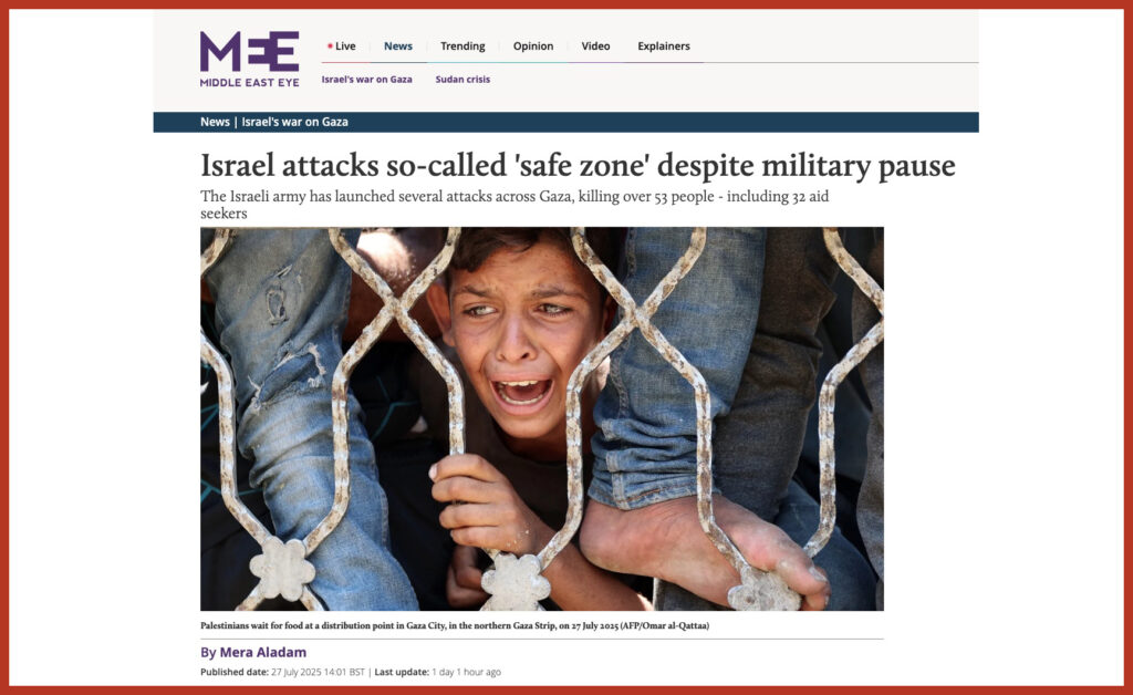 Israel attacks so-called 'safe zone' despite military pause