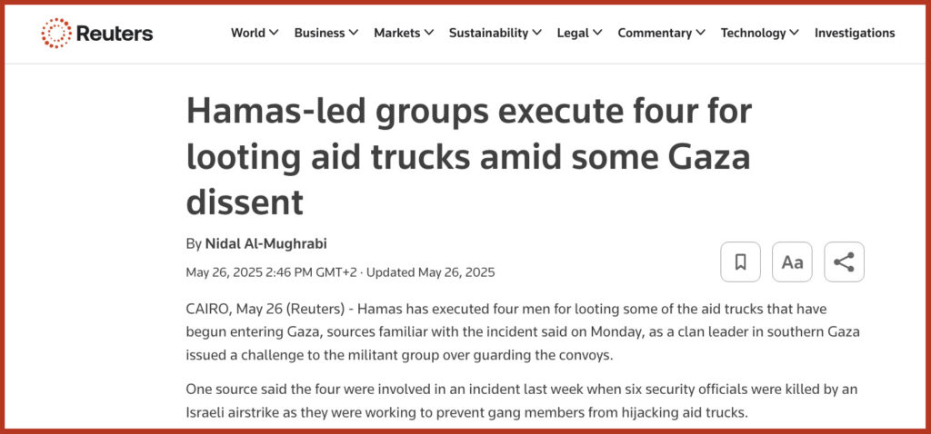 Hamas-led groups execute four for looting aid trucks amid some Gaza dissent