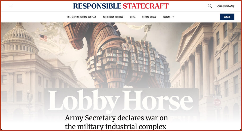 Cavallo da lobbying Il Segretario dell'Esercito dichiara guerra al complesso militare-industriale