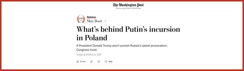 What’s behind Putin’s incursion in Poland
