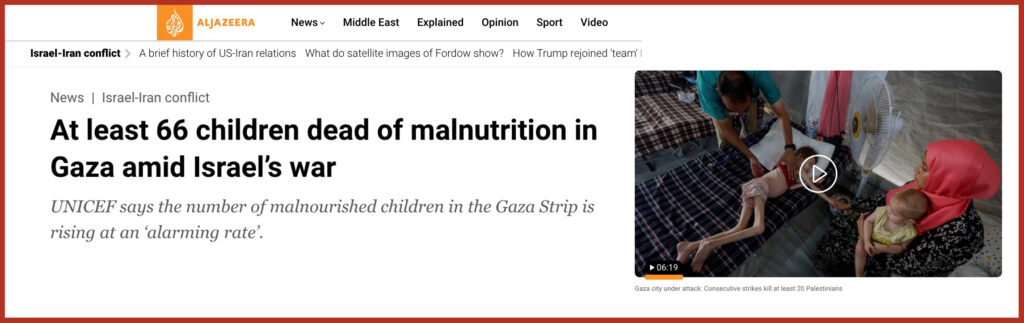 At least 66 children dead of malnutrition in Gaza amid Israel’s war