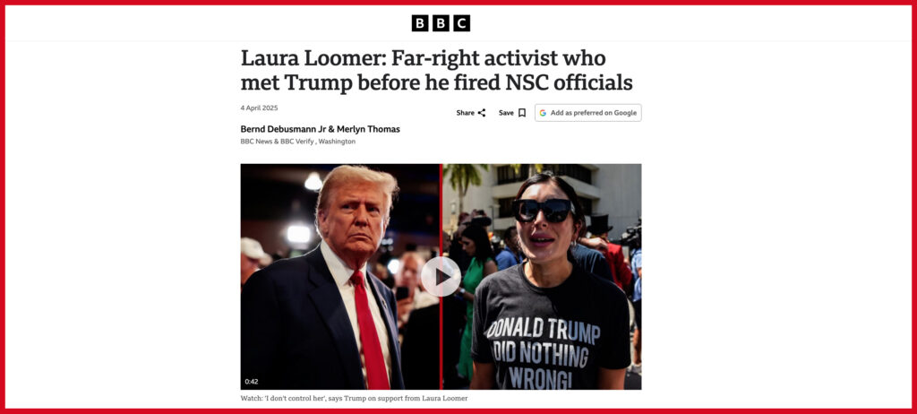 Laura Loomer: Far-right activist who met Trump before he fired NSC officials