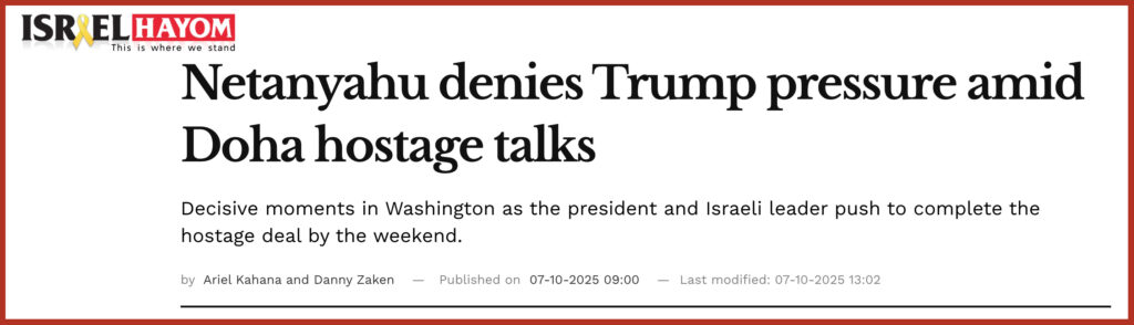 Netanyahu denies Trump pressure amid Doha hostage talks
