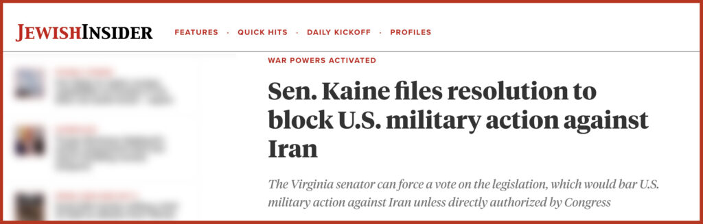 Sen. Kaine files resolution to block U.S. military action against Iran