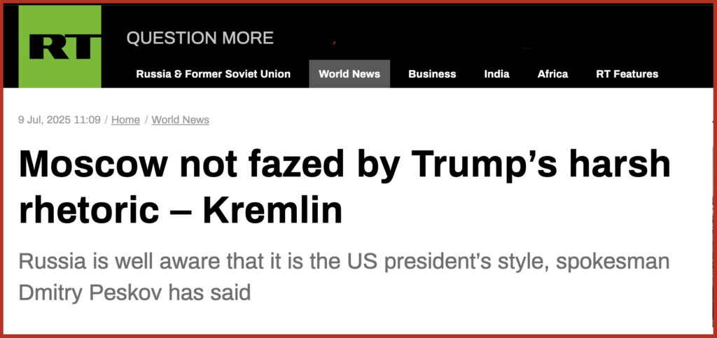 Moscow not fazed by Trump’s harsh rhetoric – Kremlin