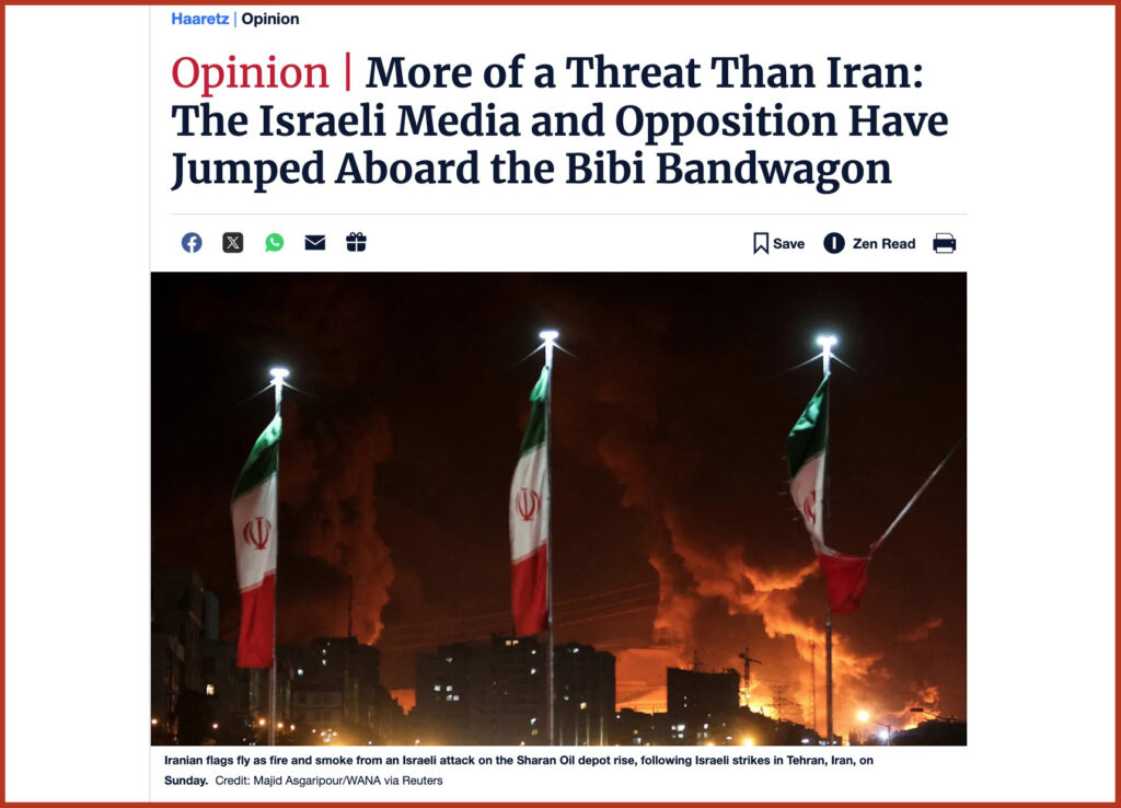More of a Threat Than Iran: The Israeli Media and Opposition Have Jumped Aboard the Bibi Bandwagon