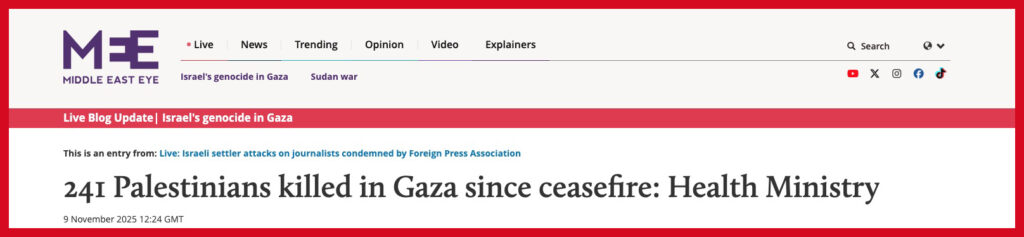 241 Palestinians killed in Gaza since ceasefire: Health Ministry